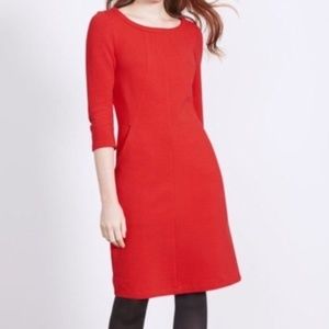 Boden | Ottoman Shift Dress | Red | 4R